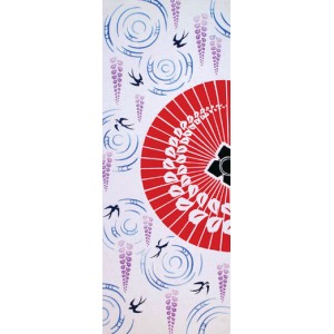 Tenugui - Parapluie japonais et glycine